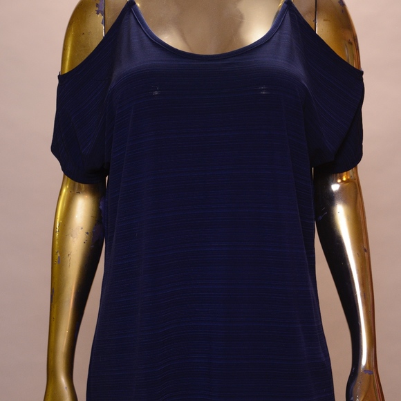 Blue top, cut-out shoulders with chain straps -NWT - Picture 1 of 4
